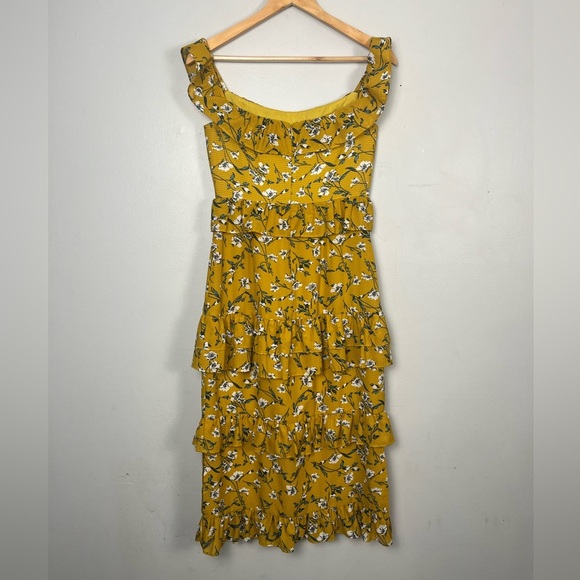 Revolve Tularosa lily dress in yellow dolly floral size small spring midi - Picture 7 of 10